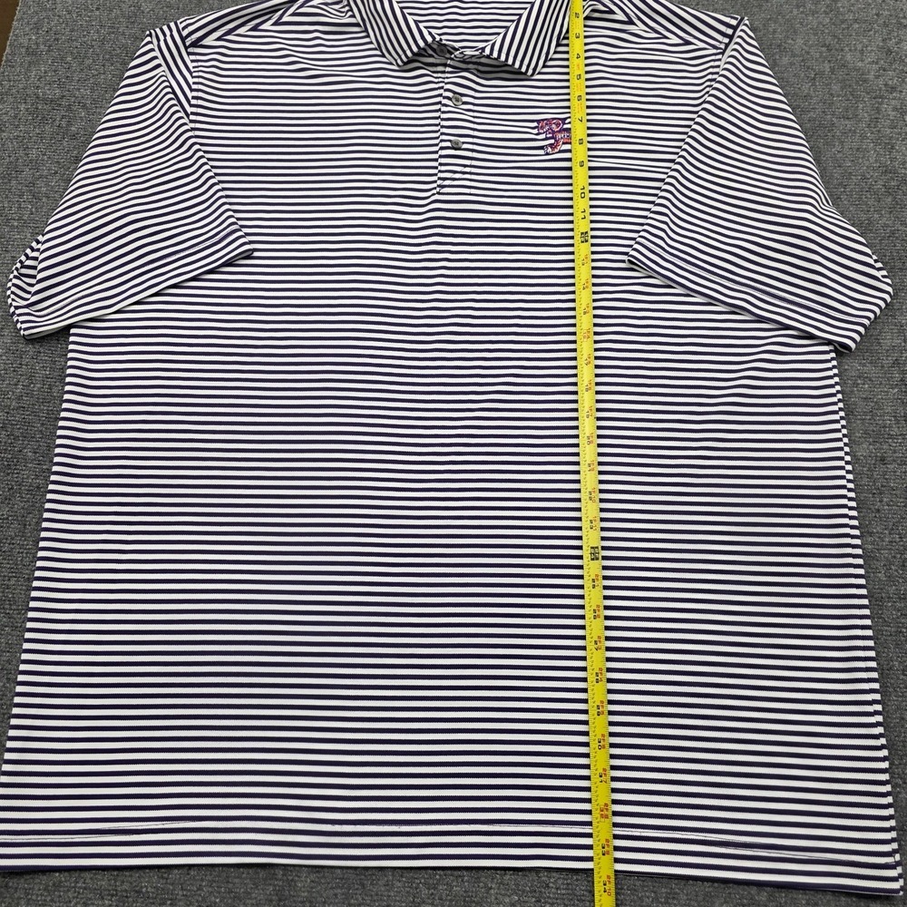 Clemson Tigers Retro Cutter and Buck Purple White Stripe Polo Shirt Men - 2XT - Picture 4 of 10